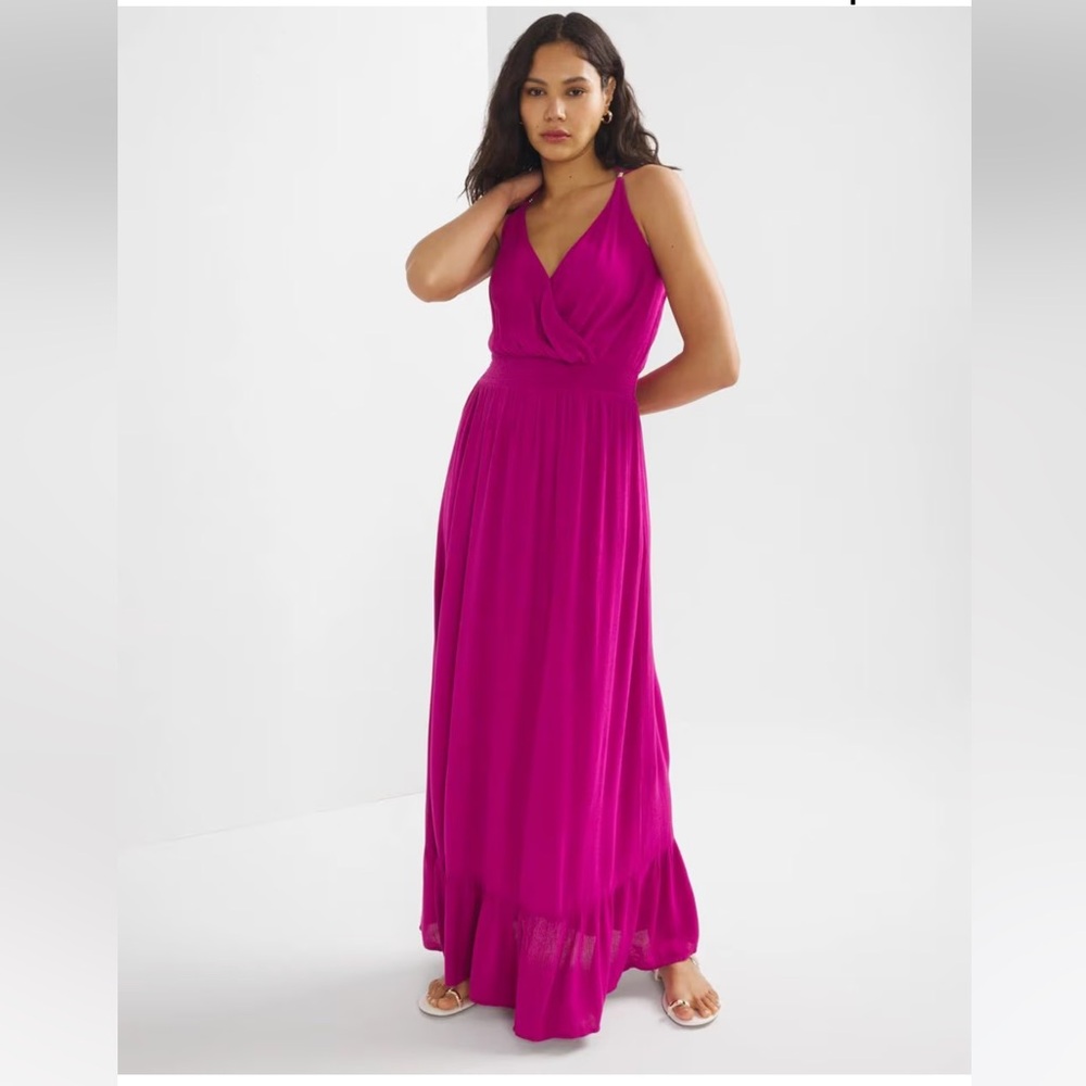 NWT WHBM Ruffle Hem Maxi Swim Cover-up Dress S